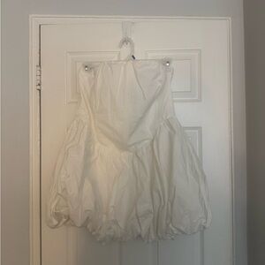 Fashion Nova Ivory Bubble Hem Dress